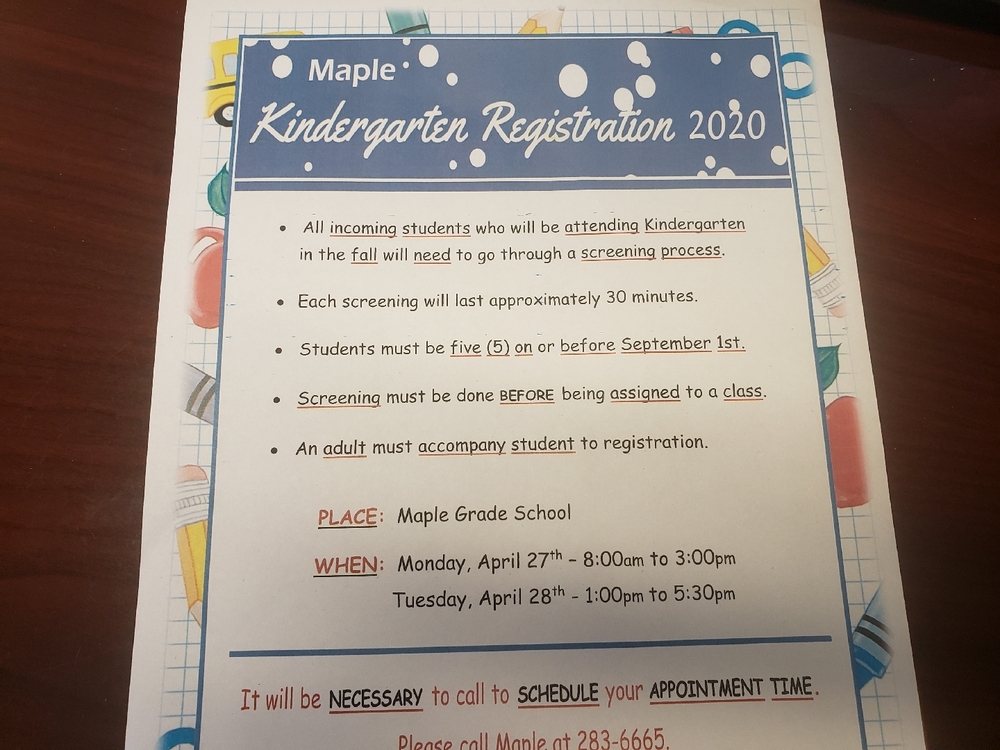 2020 Kindergarten Preregistration 