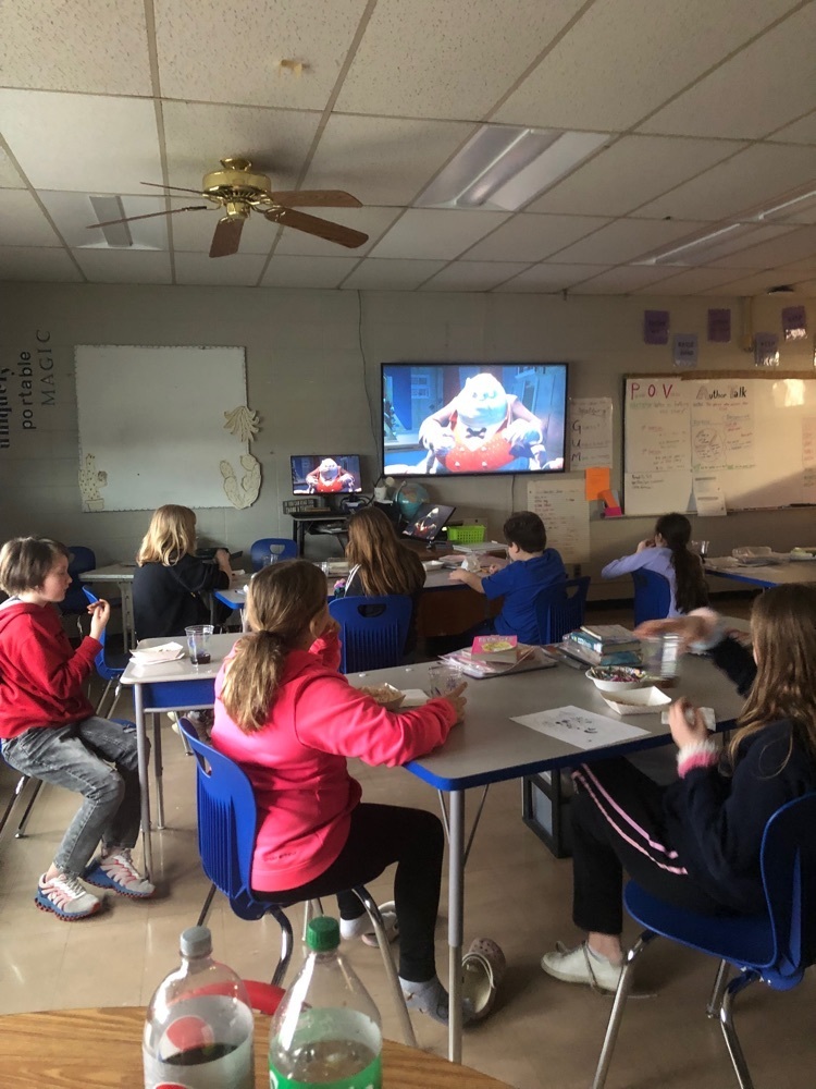 class watching movie